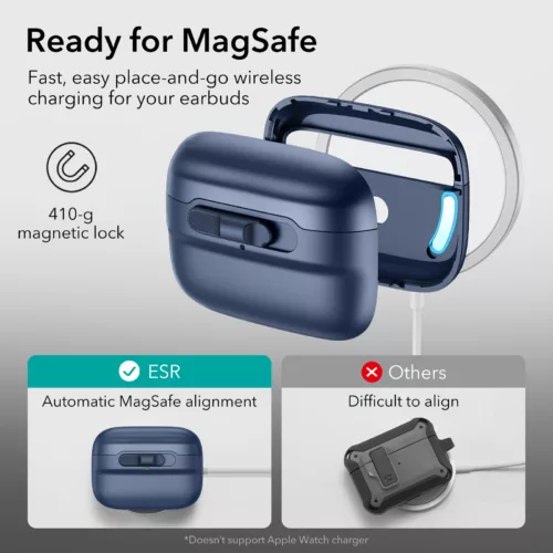 ESR รุ่น Pulse Magnetic Lock Case (HaloLock) - เคส AirPods Pro 2/1 - สี Black - Image 4