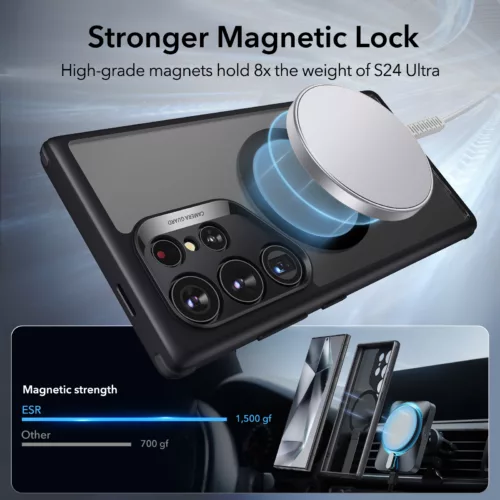 ESR รุ่น Boost Flickstand Case (HaloLock) - เคส Galaxy S24 Ultra - สี Frosted Black - Image 4