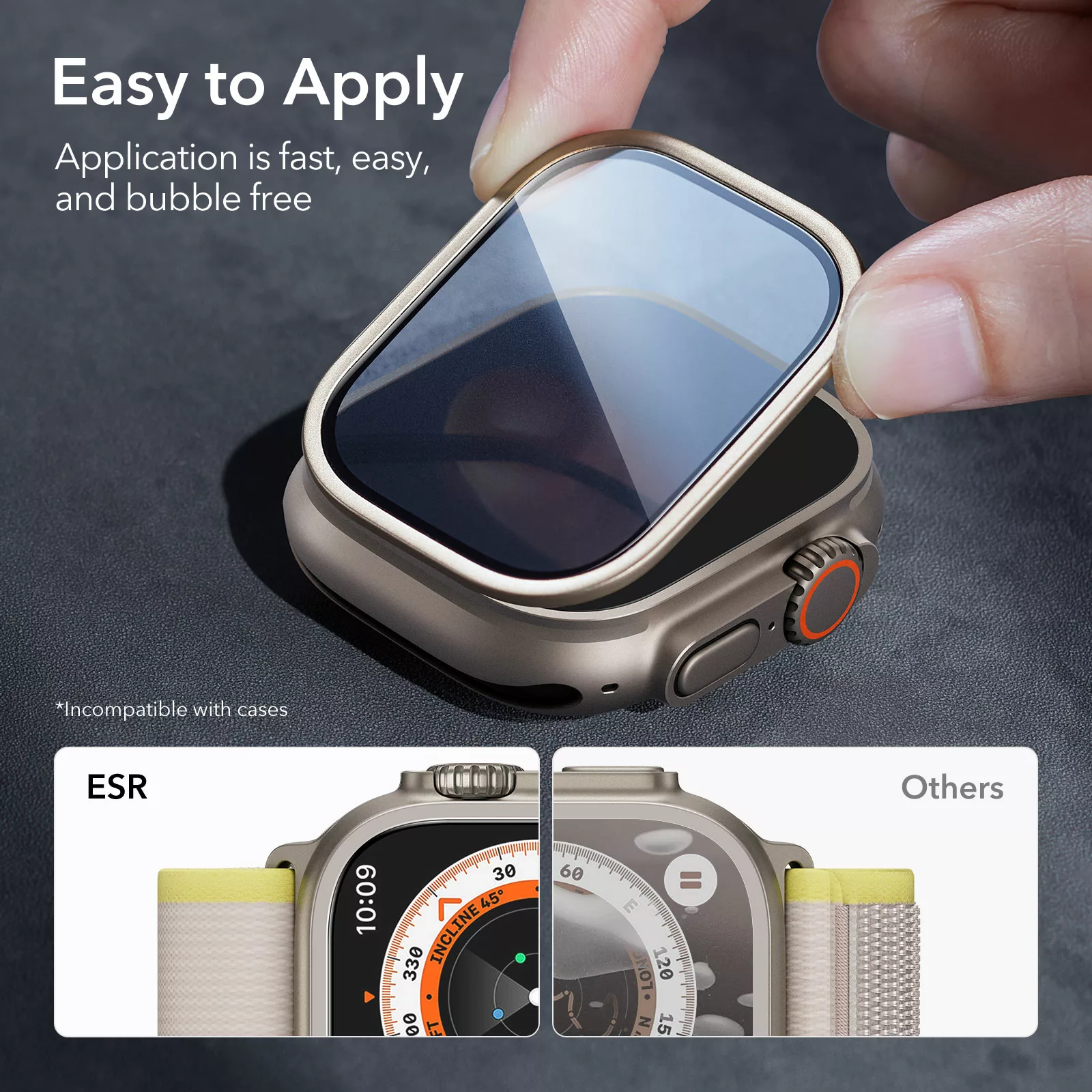 ESR รุ่น Armorite Screen Protector - ฟิล์มกระจกสำหรับ Apple Watch Ultra (49mm) - 2 ชิ้น