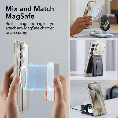 ESR รุ่น Boost Flickstand Case (HaloLock) - เคส Galaxy S24 Ultra - สี Clear - Image 6
