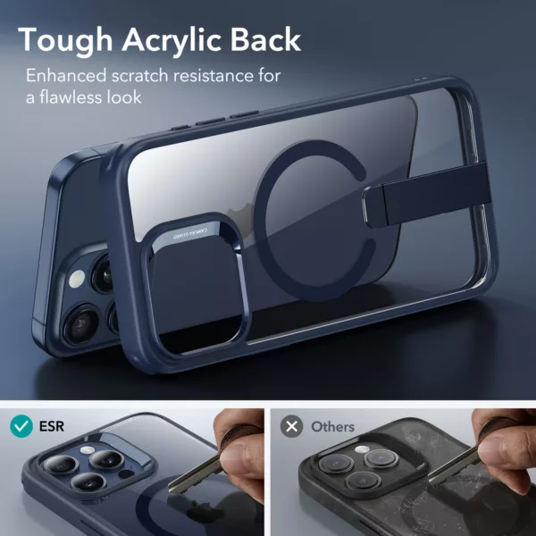ESR รุ่น Boost Flickstand Case (HaloLock) - เคส iPhone 15 Pro Max - สี Clear/Dark Blue
