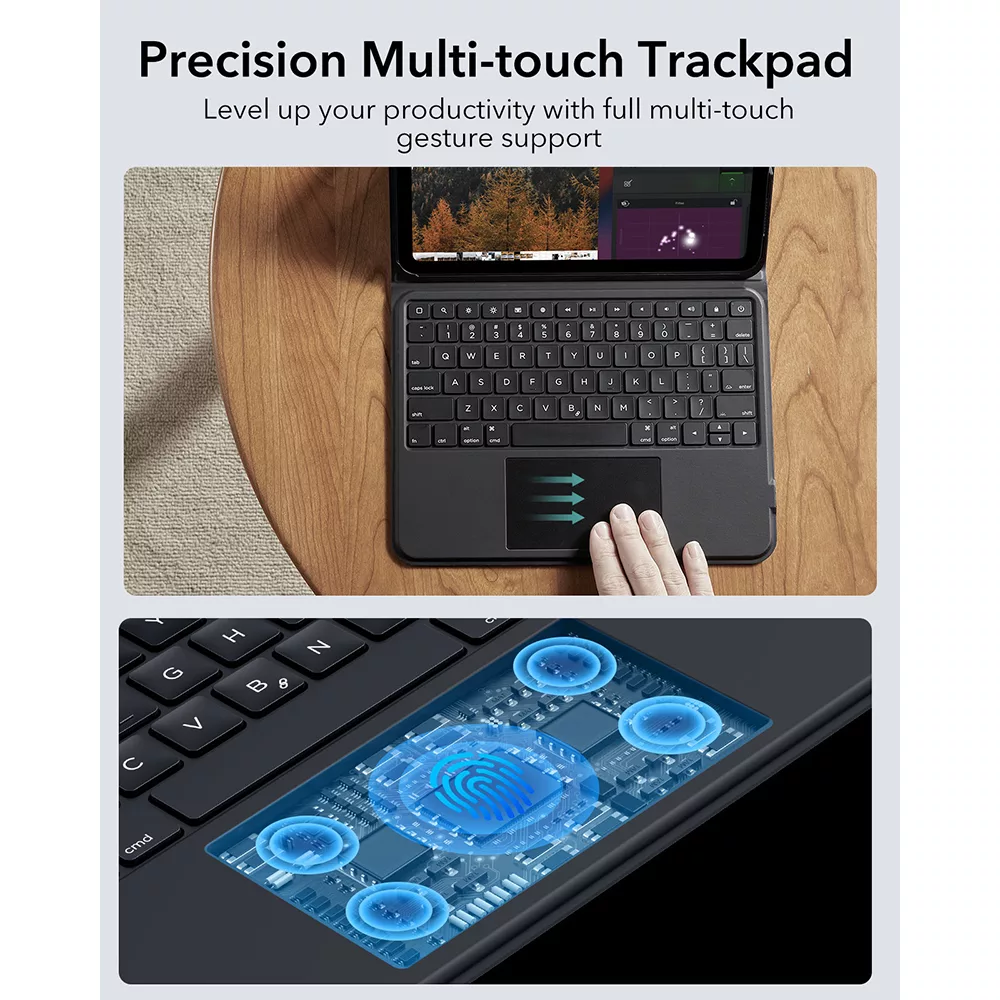ESR รุ่น Ascend Keyboard Case - เคส iPad Air 13" (1st/2024) - สี Black (US Layout)