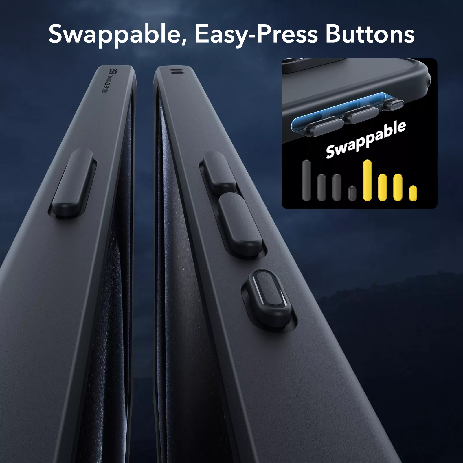 ESR รุ่น Classic Pro Case (HaloLock) - เซตเคสและฟิล์ม iPhone 15 Pro Max - สี Frosted Black