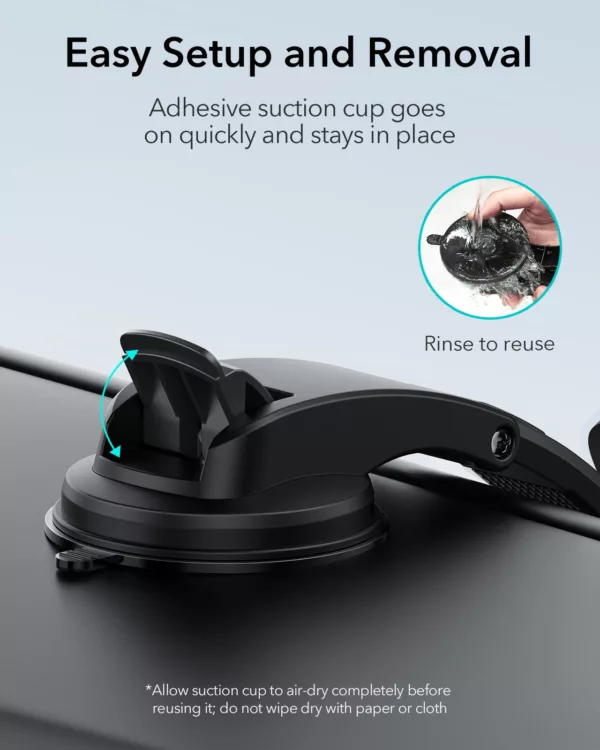 ESR รุ่น HaloLock Dashboard Wireless Charger with Low-Profile Mounting Arm - แท่นชาร์จไร้สายในรถ - สี Black