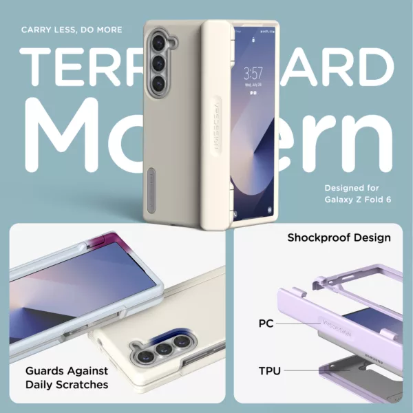 VRS รุ่น Terra Guard Modern - เคส Galaxy Z Fold 6 - สี Cream