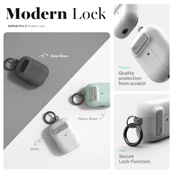 VRS รุ่น Modern Lock - เคส Airpods Pro 2 - สี Cream