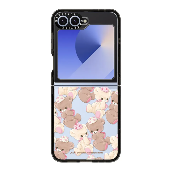 Casetify รุ่น Impact Flip Card Case - เคส Galaxy Z Flip 6 - สี Black/Vanilla&Cocoa