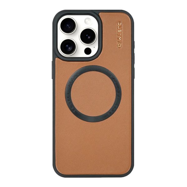 Custype รุ่น Magnetic Wireless Charging - เคส iPhone 15 Pro Max - สี Brown