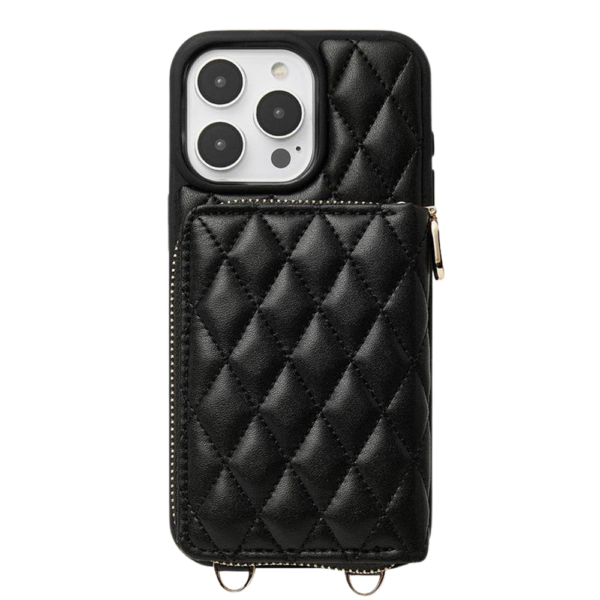 Custype รุ่น ZipPouch Classic Wallet - เคส iPhone 15 Pro Max - สี Classic Argyle Black