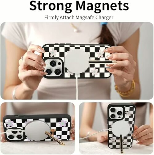 Custype รุ่น Progrip Magsafe iPhone Case with Printing - เคส iPhone 15 Pro Max - สี Checkboard Black/White - Image 9