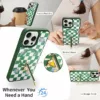 Custype รุ่น Progrip Magsafe iPhone Case with Printing - เคส iPhone 15 Pro Max - สี Checkboard Army Green