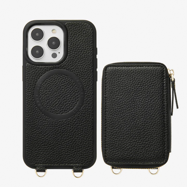 Custype รุ่น Economical Kit Magnetic Detachable Zipper Wallet - ที่เก็บบัตรติดหลังมือถือสำหรับ iPhone 15 Pro Max - สี Black