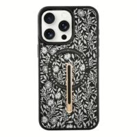 Custype รุ่น Progrip Magsafe iPhone Case with Printing - เคส iPhone 15 Pro Max - สี Flower Black