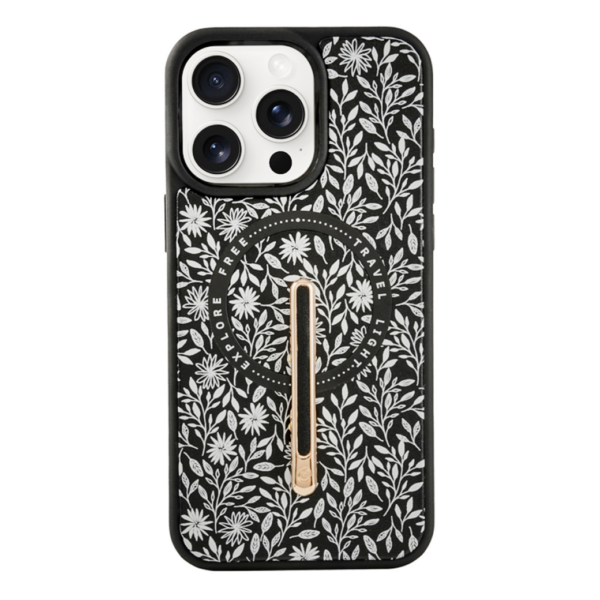 Custype รุ่น Progrip Magsafe iPhone Case with Printing - เคส iPhone 15 Pro Max - สี Flower Black