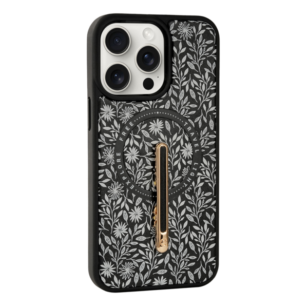 Custype รุ่น Progrip Magsafe iPhone Case with Printing - เคส iPhone 15 Pro Max - สี Flower Black