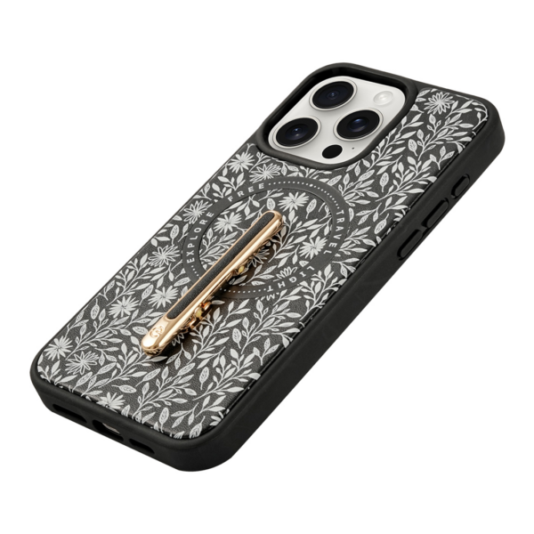 Custype รุ่น Progrip Magsafe iPhone Case with Printing - เคส iPhone 15 Pro Max - สี Flower Black