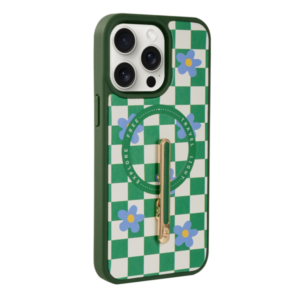 Custype รุ่น Progrip Magsafe iPhone Case with Printing - เคส iPhone 15 Pro Max - สี Checkboard Army Green