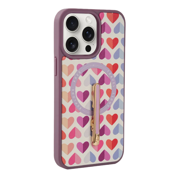 Custype รุ่น Progrip Magsafe iPhone Case with Printing - เคส iPhone 15 Pro Max - สี Heart Purple