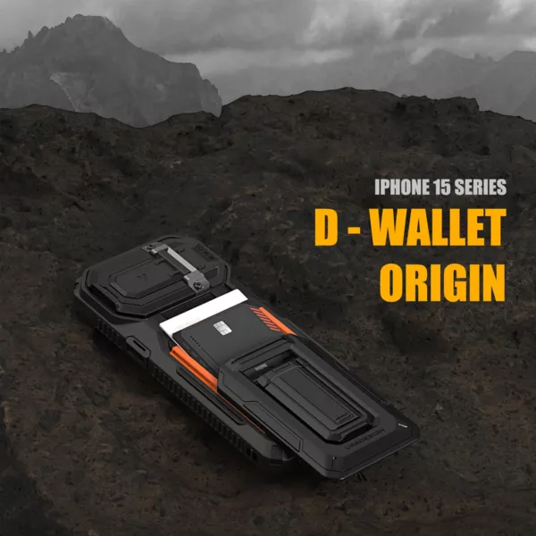 VRS รุ่น D-Wallet Origin - เคส iPhone 15 Pro Max - สี Black