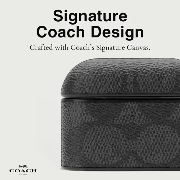 Coach รุ่น Slim Wrap - เคส AirPods Pro 1/2 - สี Signature Charcoal