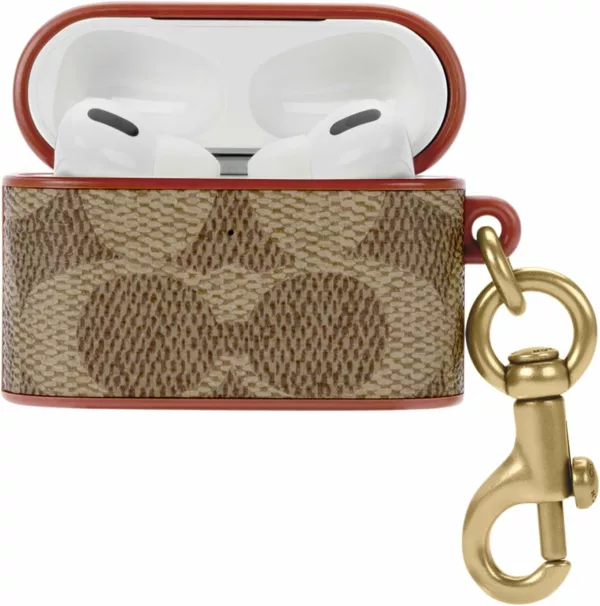 Coach รุ่น Slim Wrap - เคส AirPods Pro 1/2 - สี Signature Tan