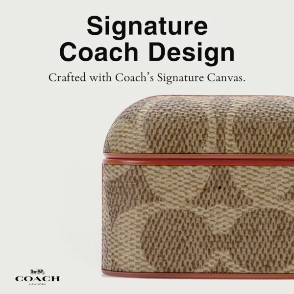 Coach รุ่น Slim Wrap - เคส AirPods Pro 1/2 - สี Signature Tan