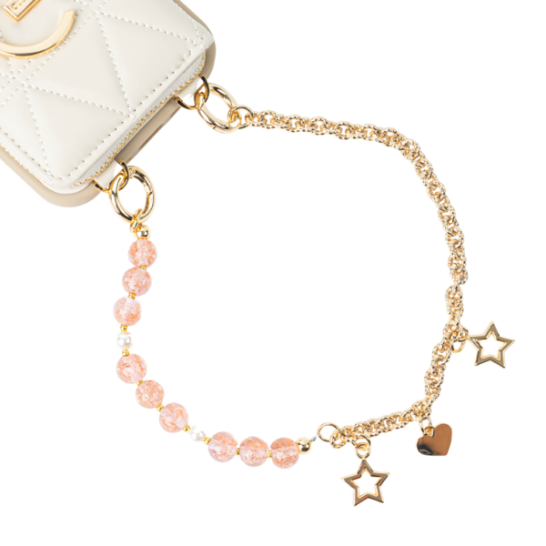 Custype รุ่น Stunning Phone Case Wrist Strap - สายคล้องข้อมือ - สี Crystal Stone Chain Pink