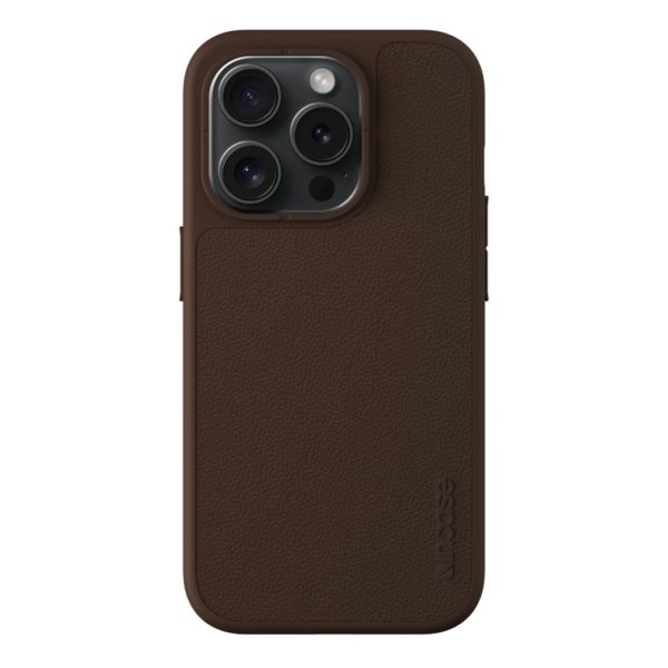 Incase รุ่น Icon with MagSafe - เคส iPhone 15 Pro - สี Brown Pebbled Leather