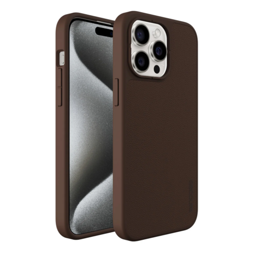 Incase รุ่น Icon with MagSafe - เคส iPhone 15 Pro Max - สี Brown Pebbled Leather - Image 2