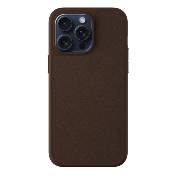 Incase รุ่น Icon with MagSafe - เคส iPhone 15 Pro Max - สี Brown Pebbled Leather