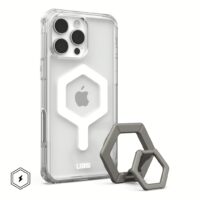 UAG รุ่น Plyo Magsafe Bundel - เคส iPhone 16 Pro Max - สี Ice White/Titanium Stand
