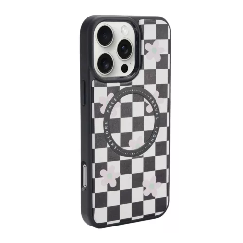 Custype รุ่น Magnetic Wireless Charging Phone Case with Printing - เคส iPhone 16 Pro Max - สี Checkboard Black/White - Image 2
