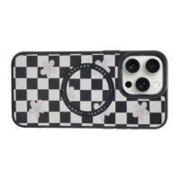 Custype รุ่น Magnetic Wireless Charging Phone Case with Printing - เคส iPhone 16 Pro Max - สี Checkboard Black/White