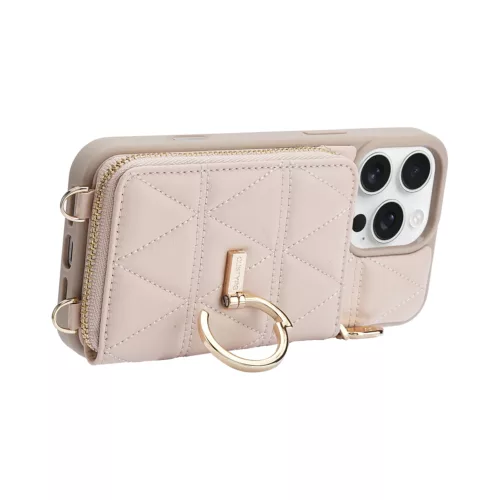 Custype รุ่น ZipPouch E-Stand Wallet Phone Case - เคส iPhone 16 Pro Max - สี Triangle Pink - Image 4