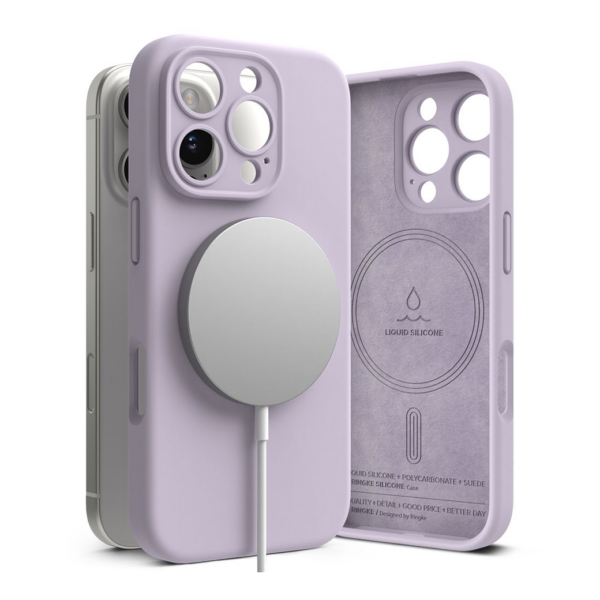 Ringke รุ่น Silicone Magnetic - เคส iPhone 16 Pro - สี Light Purple