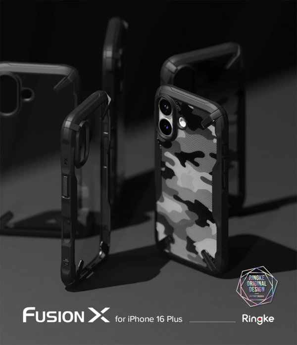 Ringke รุ่น Fusion X - เคส iPhone 16 Plus - สี Black