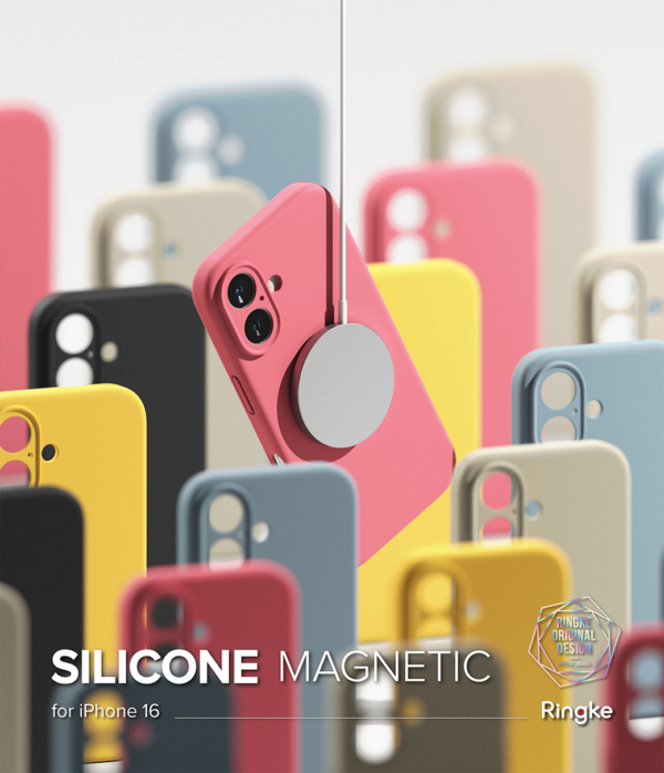 Ringke รุ่น Silicone Magnetic - เคส iPhone 16 Plus - สี Black