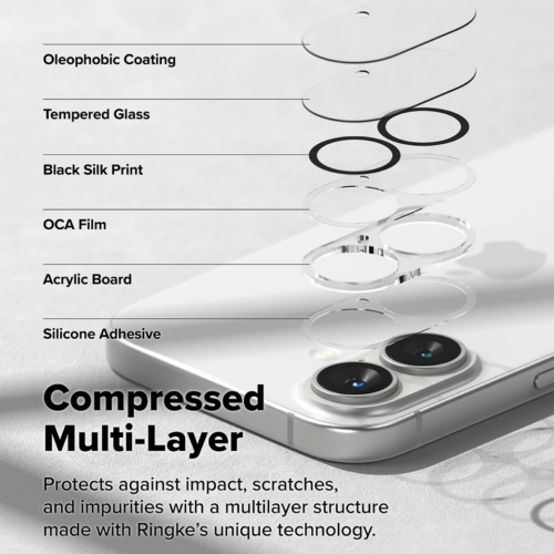 Ringke รุ่น Camera Protector Glass - กระจกเลนส์กล้อง iPhone 16 / 16 Plus (2 แผ่น) - Image 5