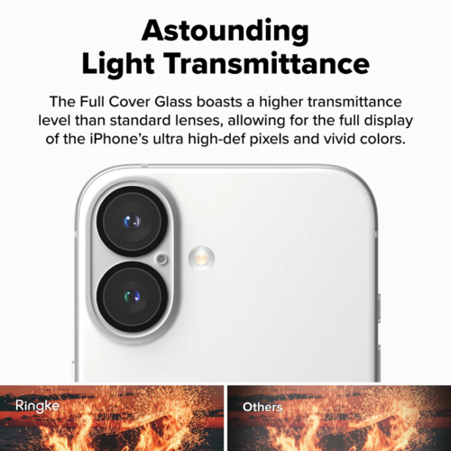Ringke รุ่น Camera Protector Glass - กระจกเลนส์กล้อง iPhone 16 / 16 Plus (2 แผ่น) - Image 6