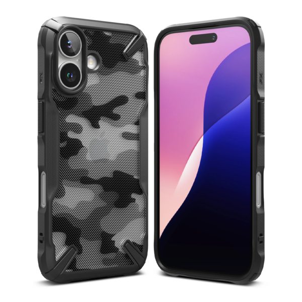 Ringke รุ่น Fusion X Design - เคส iPhone 16 - สี Camo Black