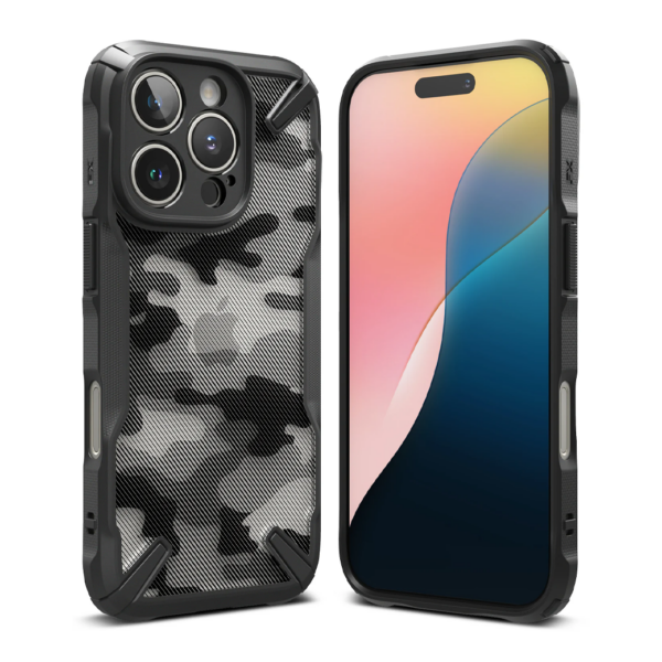 Ringke รุ่น Fusion X Design - เคส iPhone 16 Pro Max - สี Camo Black