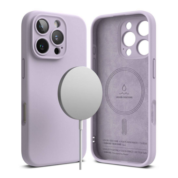 Ringke รุ่น Silicone Magnetic - เคส iPhone 16 Pro Max - สี Light Purple