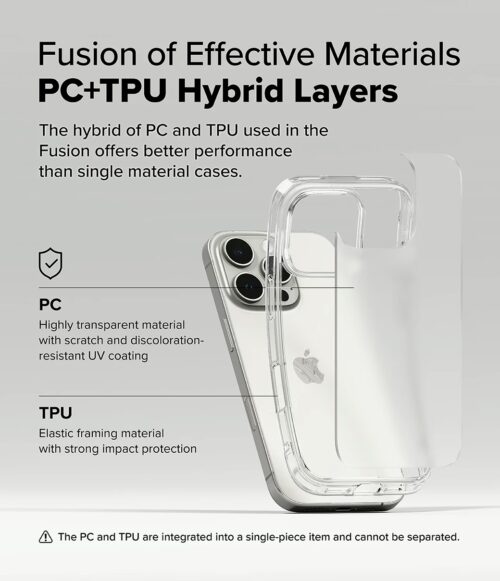 Ringke รุ่น Fusion - เคส iPhone 16 Pro - สี Matte Clear - Image 5