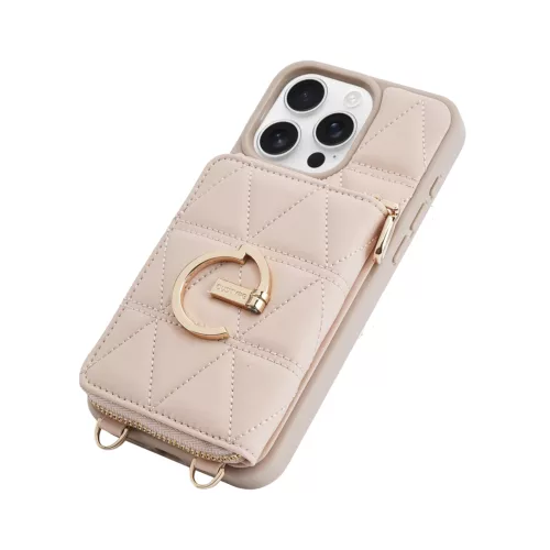 Custype รุ่น ZipPouch E-Stand Wallet Phone Case - เคส iPhone 16 Pro Max - สี Triangle Pink - Image 3