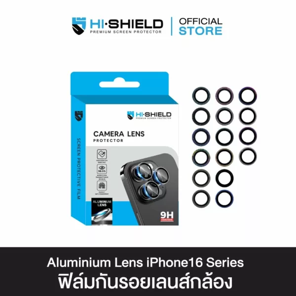 Hishield รุ่น Aluminum Lens - กระจกเลนส์กล้อง iPhone 16 / 16 Plus