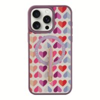 Custype รุ่น Magnetic Wireless Charging Phone Case with Single Pole stand - เคส iPhone 16 Pro Max - สี Heart Purple