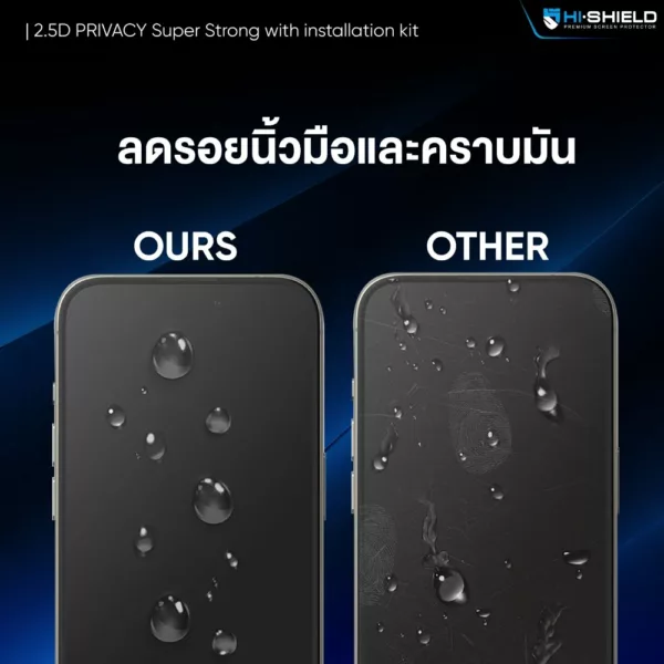 Hishield รุ่น 2.5D Privacy Super Kit - ฟิล์มกระจก iPhone 16 Pro Max