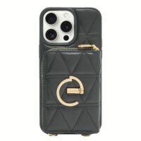 Custype รุ่น ZipPouch E-Stand Wallet Phone Case - เคส iPhone 16 Pro Max - สี Triangle Black