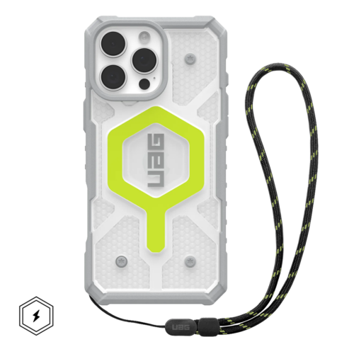 UAG รุ่น Pathfinder Clear Magsafe Bundle - เคส iPhone 16 Pro Max - สี Active Neon/Lanyard
