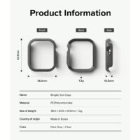 Ringke รุ่น Slim - เคส Apple Watch 10 (42mm) - สี Clear (1P) + สี Dark Gray (1P) (แพ็ค 2 ชิ้น)